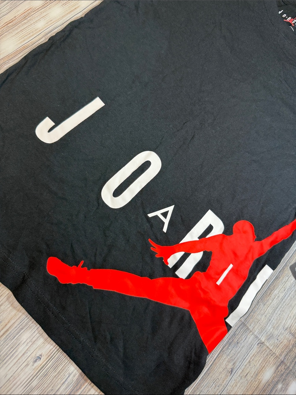 Jordan Black Short Sleeve T-Shirt with Red Jumpman Graphic - Picture 3 of 4
